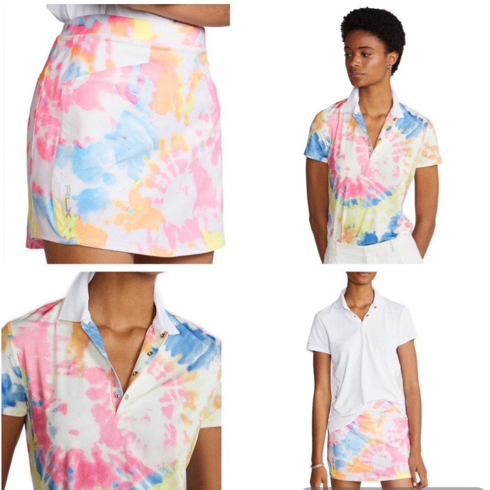 Ralph Lauren Rlx Golf Polo & Skort Sandy Lane Tie Dye Set Nwt